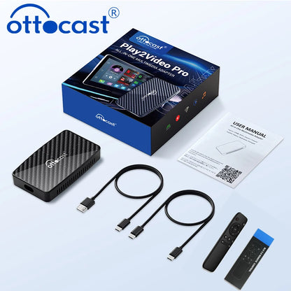 OTTOCAST Play2Video Pro Wireless CarPlay Wireless Android Auto Adapter for Youtube Netflix IPTV Car Accessories for Kia Toyota