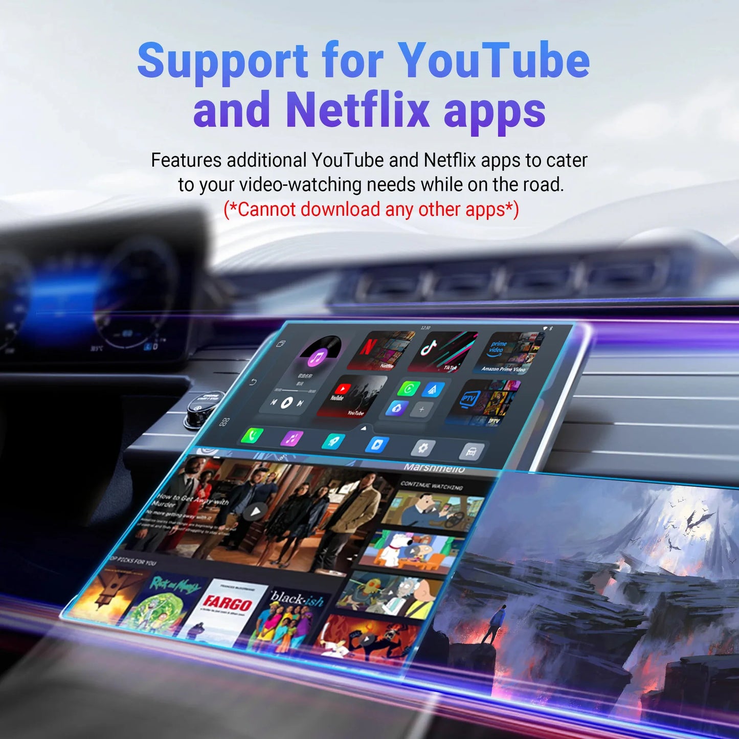 OTTOCAST Play2Video Pro Wireless CarPlay Wireless Android Auto Adapter for Youtube Netflix IPTV Car Accessories for Kia Toyota