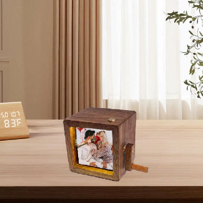 Personalized Lighted Flip Book Frame Photo Album Mini Wooden Flip Book For Couple Women Men Family Valentine Birthday Gifts